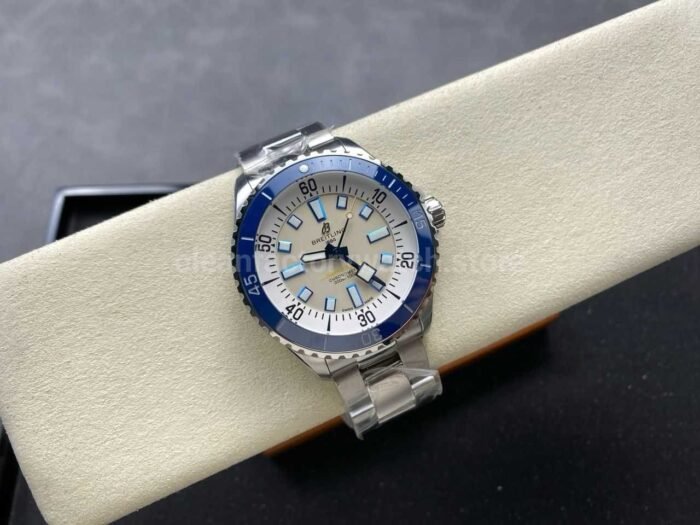 TF Factory Breitling Superocean A17375E71G1A1 44mm Blue Bezel Full Steel Silver Dial 3 Super Clone Watch,Clean Factory Watch