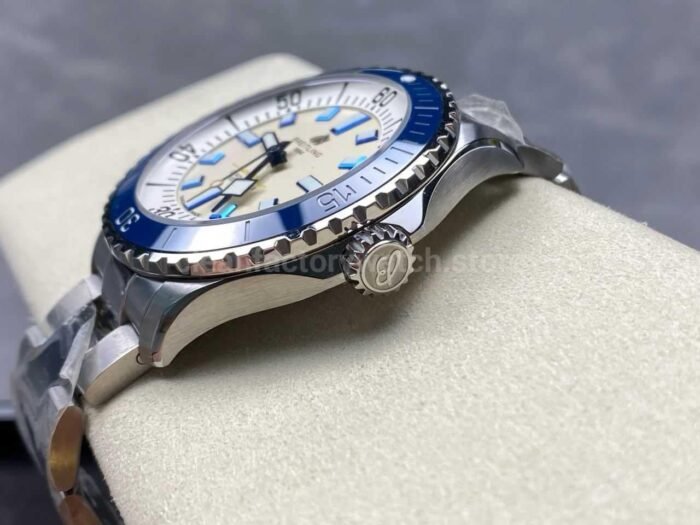 TF Factory Breitling Superocean A17375E71G1A1 44mm Blue Bezel Full Steel Silver Dial 8 Super Clone Watch,Clean Factory Watch