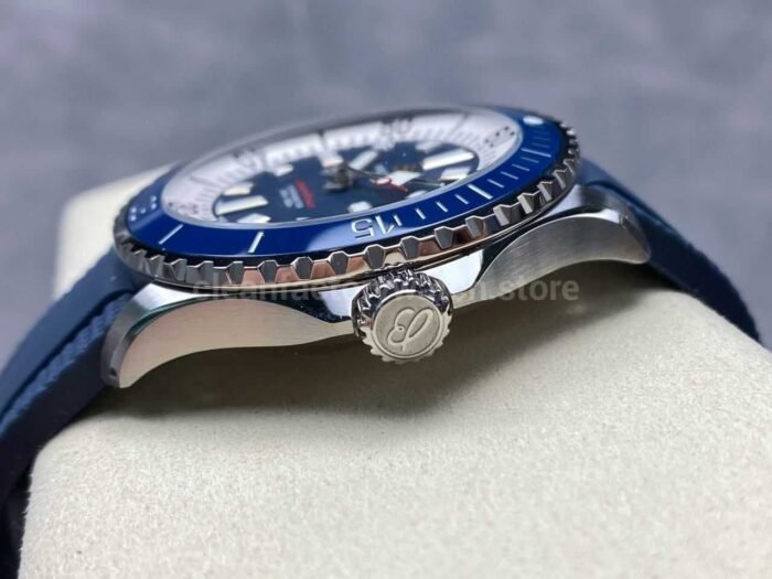 TF Factory Breitling Superocean A17376211B1A1 44mm Blue Bezel Steel Blue Rubber Strap Blue Dial 1 1 Super Clone Watch,Clean Factory Watch