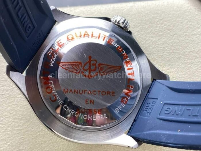TF Factory Breitling Superocean A17376211B1A1 44mm Blue Bezel Steel Blue Rubber Strap Blue Dial 1 7 Super Clone Watch,Clean Factory Watch