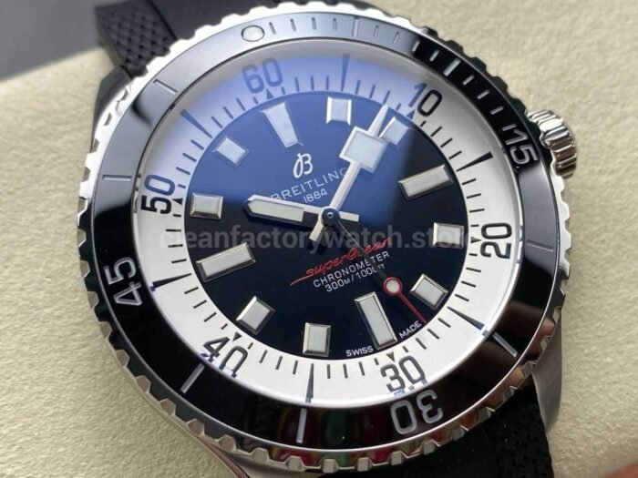 TF Factory Breitling Superocean A17376211B1S1 44mm Black Bezel Steel Black Rubber Strap Black Dia 1 Super Clone Watch,Clean Factory Watch
