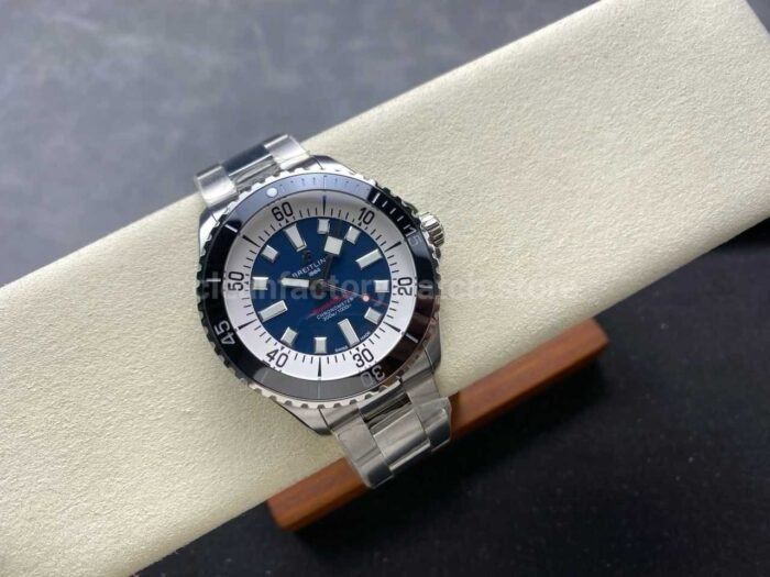 TF Factory Breitling Superocean A17376211C1A1 44mm Black Bezel Full Steel Blue Dial 3 Super Clone Watch,Clean Factory Watch