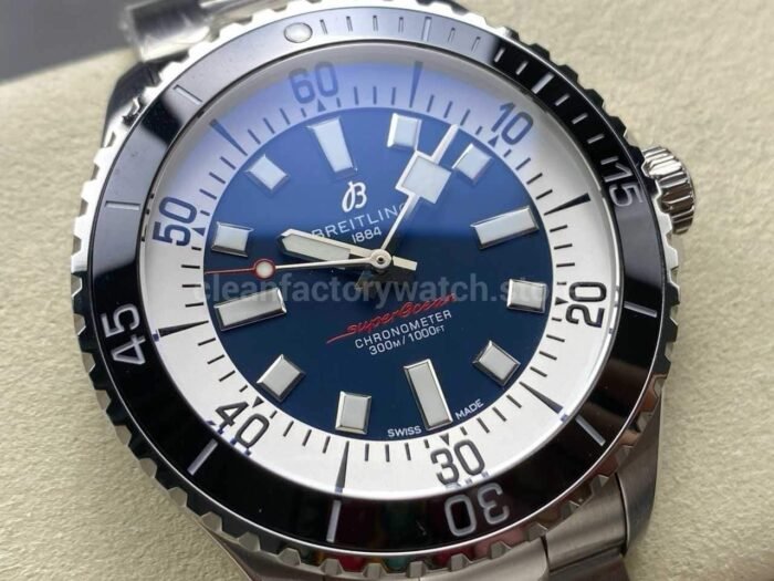 TF Factory Breitling Superocean A17376211C1A1 44mm Black Bezel Full Steel Blue Dial 7 Super Clone Watch,Clean Factory Watch