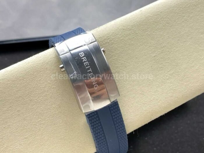 TF Factory Breitling Superocean A17376211C1S1 44mm Black Bezel Steel Blue Rubber Strap Blue Dial Super Clone Watch,Clean Factory Watch