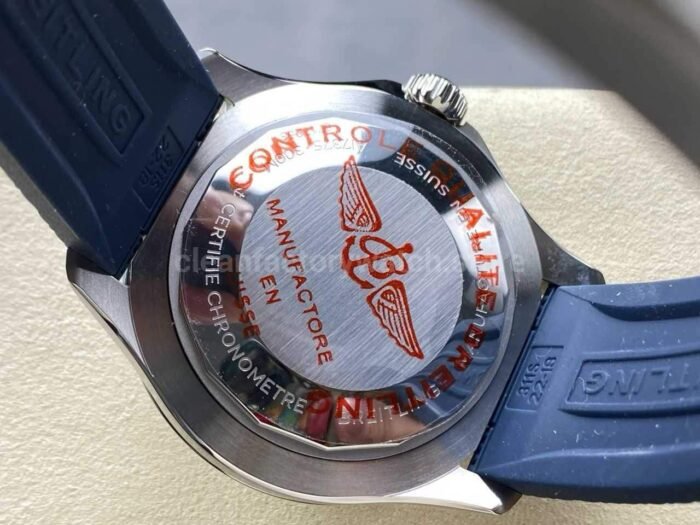 TF Factory Breitling Superocean A17376211C1S1 44mm Black Bezel Steel Blue Rubber Strap Blue Dial 7 Super Clone Watch,Clean Factory Watch