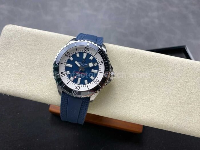 TF Factory Breitling Superocean A17376211C1S1 44mm Black Bezel Steel Blue Rubber Strap Blue Dial 9 Super Clone Watch,Clean Factory Watch