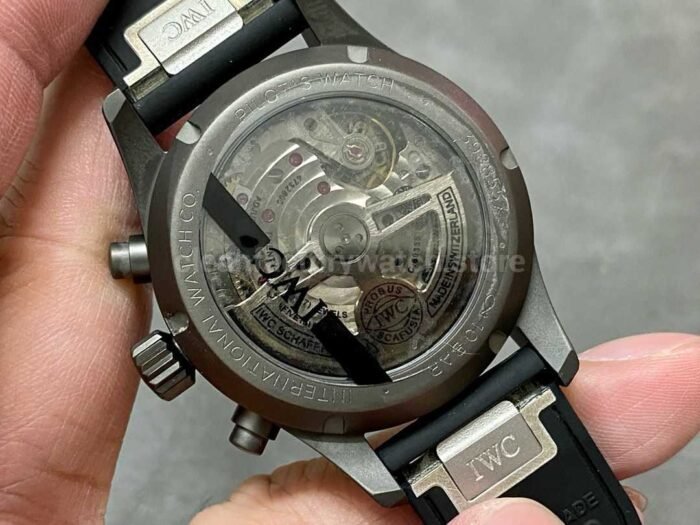 TW Factory IWC Pilot Chronograph Top Gun IW388106 41mm Ceramic Rubber Strap White Arabic Numerals Bla 8 Super Clone Watch,Clean Factory Watch
