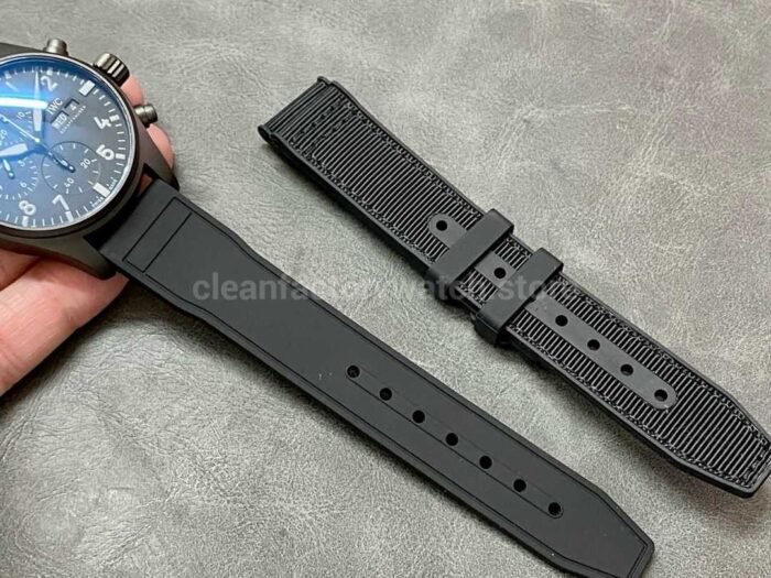 TW Factory IWC Pilot Chronograph Top Gun IW388106 41mm Ceramic Rubber Strap White Arabic Numerals Bla 9 Super Clone Watch,Clean Factory Watch