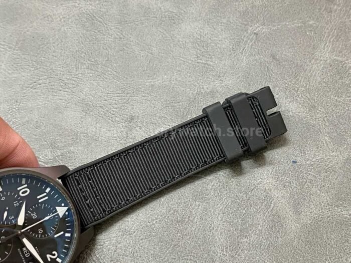 TW Factory IWC Pilot Chronograph Top Gun IW388106 41mm Ceramic Textile Strap White Arabic Numerals B 4 Super Clone Watch,Clean Factory Watch