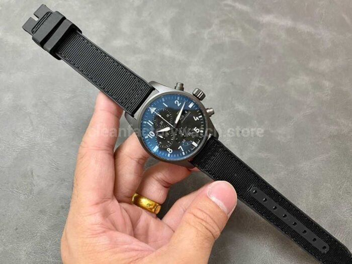 TW Factory IWC Pilot Chronograph Top Gun IW388106 41mm Ceramic Textile Strap White Arabic Numerals B 9 Super Clone Watch,Clean Factory Watch