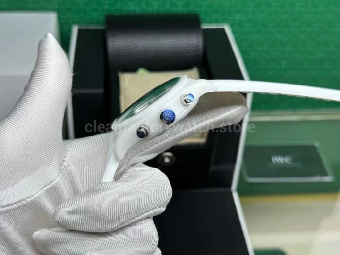 TW Factory IWC Pilot Chronograph Top Gun IW389105 44.5mm Ceramic White Rubber Strap Arabic Numerals Black Dial - Image 5