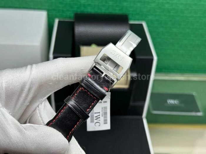 TW Factory IWC Pilot Chronograph Top Gun IW389108 44.5mm Ceramic Leather Strap Arabic Numerals Black Dial 6 Super Clone Watch,Clean Factory Watch