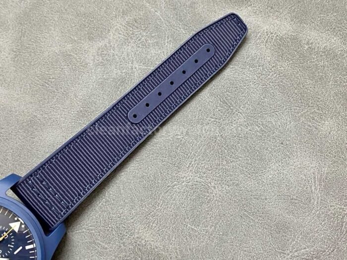 TW Factory IWC Pilot Chronograph Top Gun IW389109 44.5mm Ceramic Blue Rubber Strap Arabic Numerals Blue Dial - Image 9