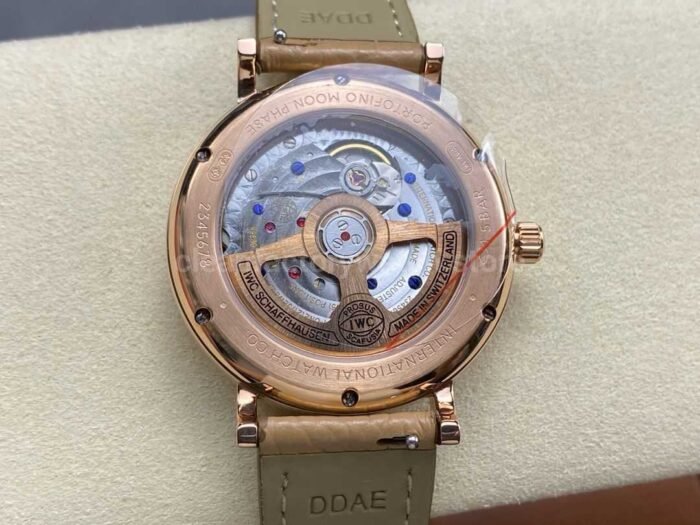 TW Factory IWC Portofino Midsize Automatic Moonphase IW459006 37.1mm Rose Gold Leather Strap Blue Dial 6 Super Clone Watch,Clean Factory Watch