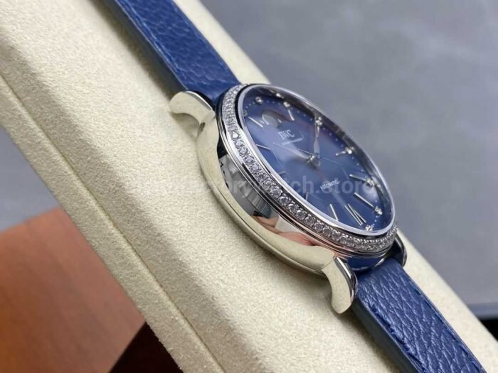 TW Factory IWC Portofino Midsize Automatic Moonphase IW459006 37.1mm Steel Leather Strap Blue Dial 3 Super Clone Watch,Clean Factory Watch