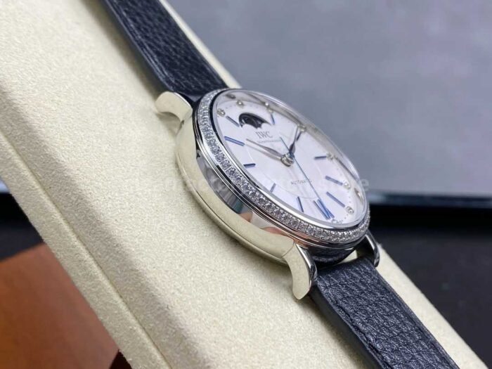 TW Factory IWC Portofino Midsize Automatic Moonphase IW659601 37.1mm Steel Black Leather Strap White Dial 9 Super Clone Watch,Clean Factory Watch