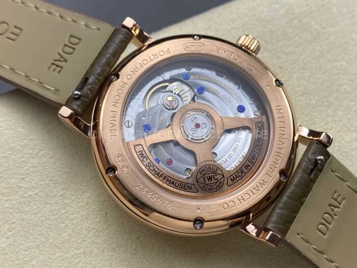 TW Factory IWC Portofino Midsize Automatic Moonphase IW659602 37.1mm Rose Gold Leather Strap Silver Dial - Image 7