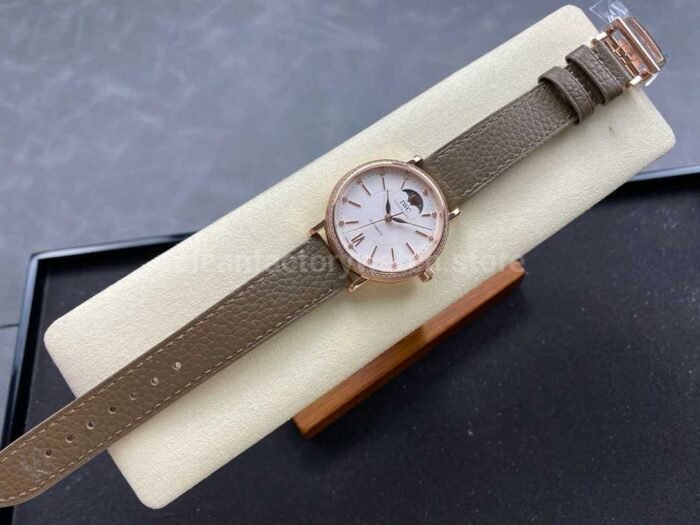 TW Factory IWC Portofino Midsize Automatic Moonphase IW659602 37.1mm Rose Gold Leather Strap Silver Dial - Image 4