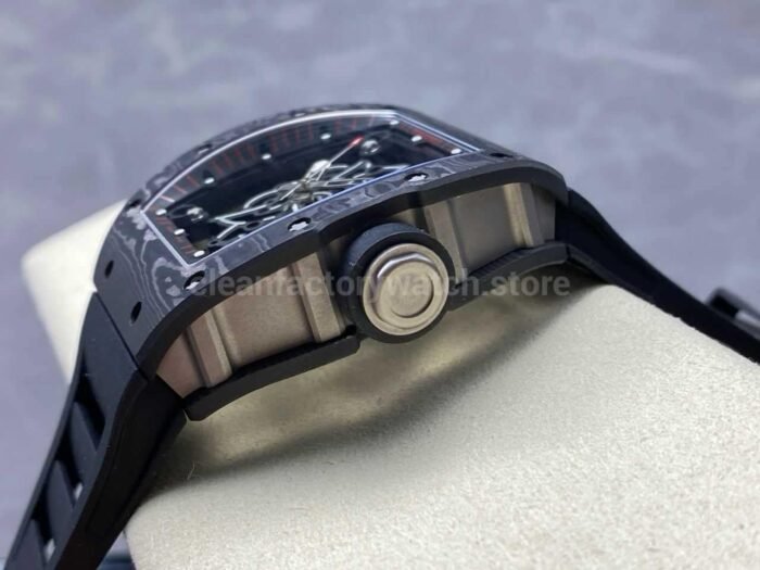 UOK Factory Richard Mille RM055 42.7mm Carbon Fiber Titanium Black Rubber Strap Black Edge Skeletonized Dial - Image 6