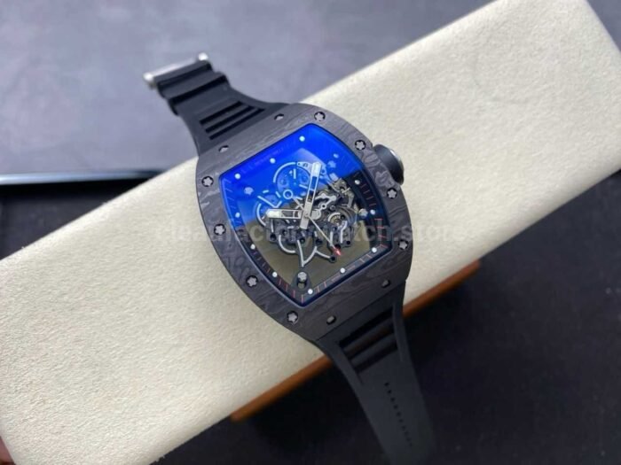 UOK Factory Richard Mille RM055 42.7mm Carbon Fiber Titanium Black Rubber Strap Black Edge Skeletonized Dial - Image 4