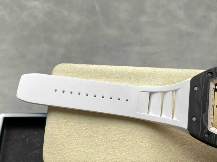 UOK Factory Richard Mille RM055 42.7mm Carbon Fiber White Rubber Strap White Edge Skeletonized Dial - Image 8