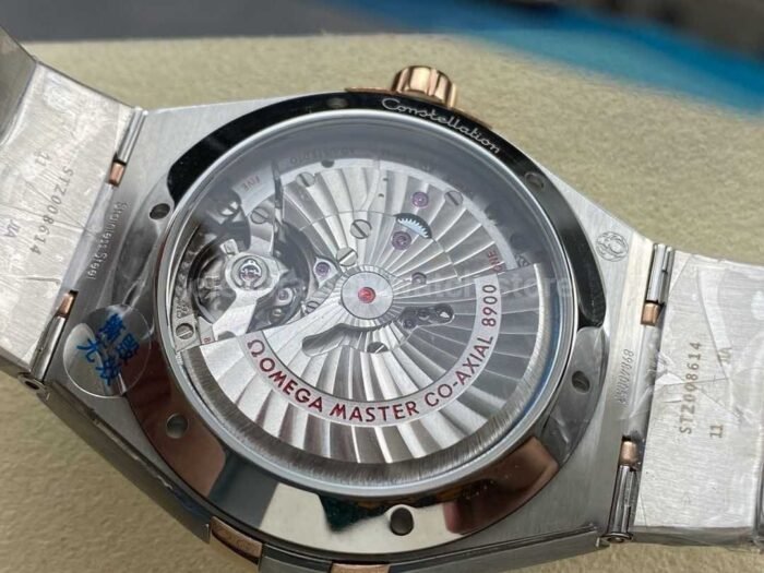 V Factory Omega Constellation 131.23.41.21.06.001 41mm Black Ceramic Bezel Half Rose GoldSteel Grey 5 Super Clone Watch,Clean Factory Watch
