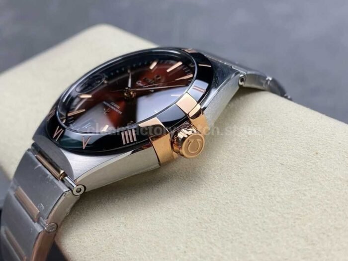 V Factory Omega Constellation 131.23.41.21.11.001 41mm Black Ceramic Bezel Half Rose GoldSteel Red Di 3 Super Clone Watch,Clean Factory Watch