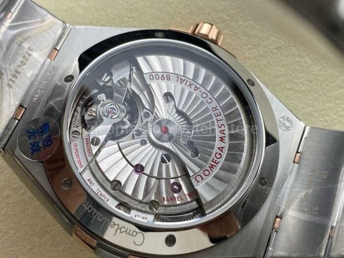 V Factory Omega Constellation 131.23.41.21.11.001 41mm Black Ceramic Bezel Half Rose GoldSteel Red Di 5 Super Clone Watch,Clean Factory Watch