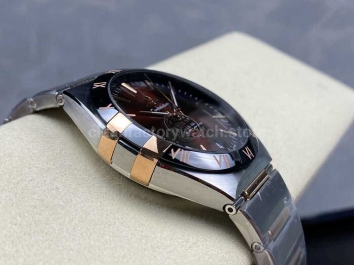 V Factory Omega Constellation 131.23.41.21.11.001 41mm Black Ceramic Bezel Half Rose GoldSteel Red Di Super Clone Watch,Clean Factory Watch