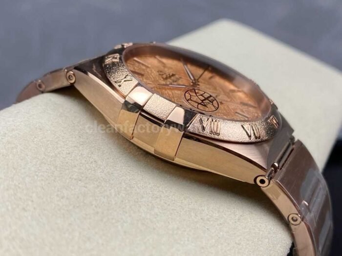 V Factory Omega Constellation 131.50.41.21.99.002 41mm Champagne Ceramic Bezel Full Rose Gold Cham 4 Super Clone Watch,Clean Factory Watch