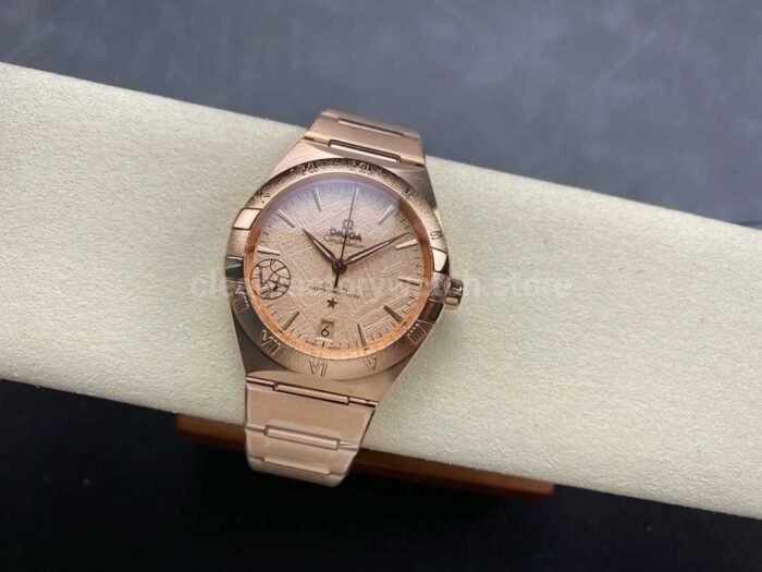 V Factory Omega Constellation 131.50.41.21.99.002 41mm Champagne Ceramic Bezel Full Rose Gold Cham 8 Super Clone Watch,Clean Factory Watch