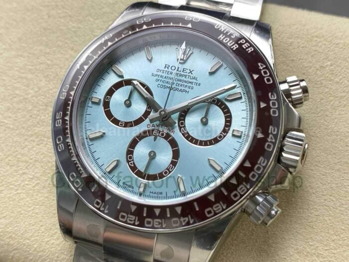 VS Factory Counterweight Rolex Daytona 126506-0001 40mm Full Platinum Ice Blue Dial - Image 3