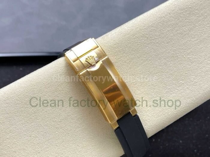 VS Factory Counterweight Rolex Daytona 126518LN 0012 40mm Yellow Gold Rubber Strap Black Eye Champagne Dial 11 Super Clone Watch,Clean Factory Watch