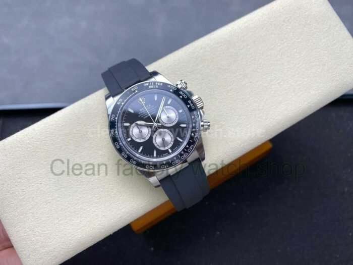 VS Factory Counterweight Rolex Daytona 126519LN-0002 40MM White Gold Rubber Strap Silver Eye Black Dial - Image 4