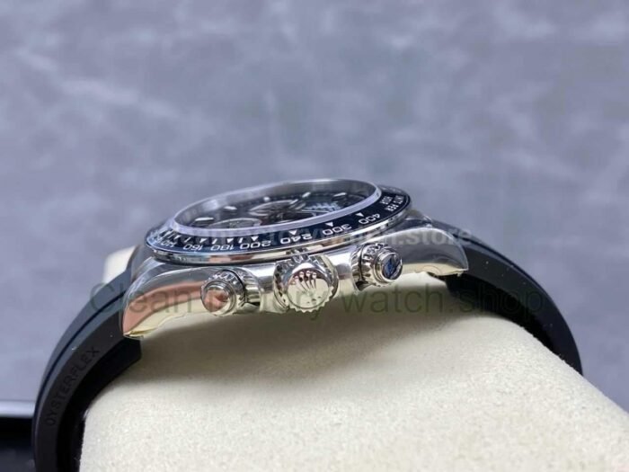 VS Factory Counterweight Rolex Daytona 126519LN-0002 40MM White Gold Rubber Strap Silver Eye Black Dial - Image 7