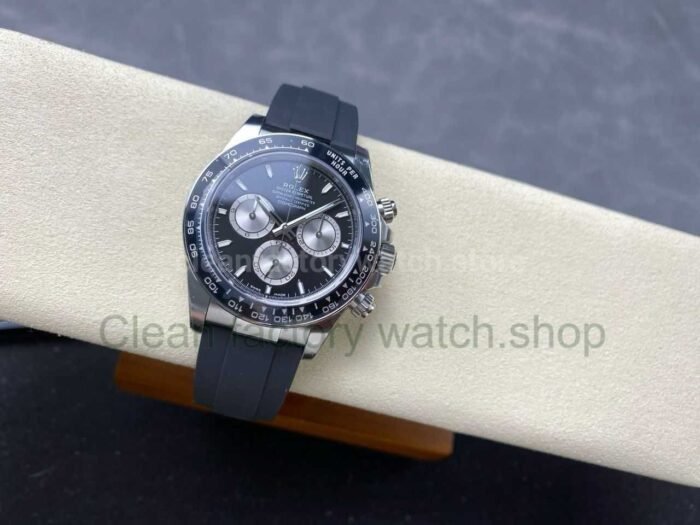 VS Factory Counterweight Rolex Daytona 126519LN-0002 40MM White Gold Rubber Strap Silver Eye Black Dial - Image 5