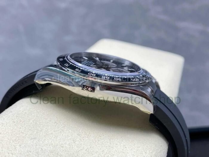 VS Factory Counterweight Rolex Daytona 126519LN-0002 40MM White Gold Rubber Strap Silver Eye Black Dial - Image 6