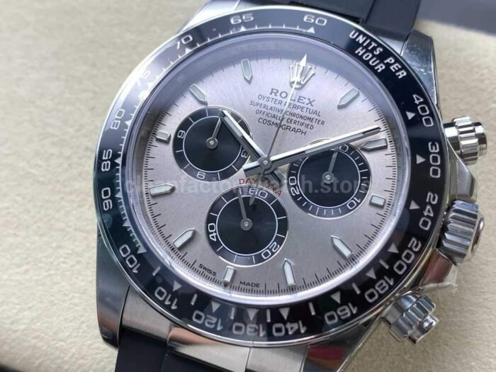 VS Factory Counterweight Rolex Daytona 126519LN-0006 40MM White Gold Rubber Strap Black Eye Grey Dial - Image 3