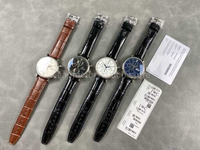 VVS Factory IWC Portofino Chronograph IW391024 42mm Steel Leather Strap White Dial 4 Super Clone Watch,Clean Factory Watch