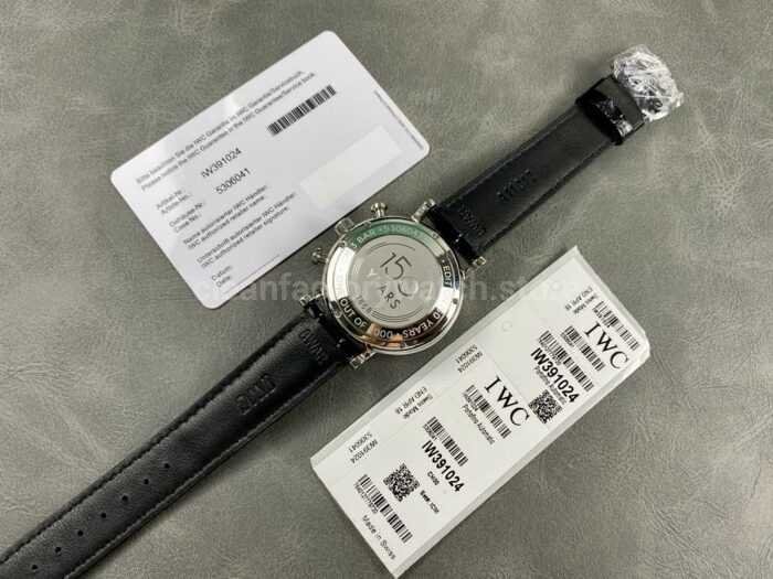 VVS Factory IWC Portofino Chronograph IW391024 42mm Steel Leather Strap White Dial 7 Super Clone Watch,Clean Factory Watch