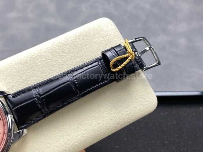YMS Factory Omega De Ville Prestige 434.13.41.21.10.001 41mm Steel Leather Strap Roman Numerals Pink D 6 Super Clone Watch,Clean Factory Watch