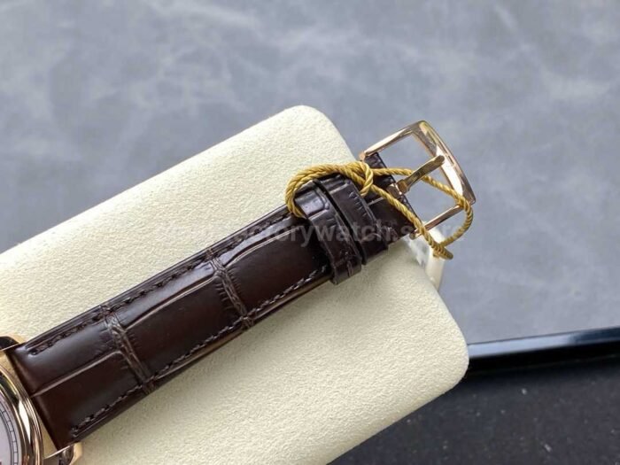 YMS Factory Omega De Ville Prestige 434.53.41.21.02.001 41mm Yellow Gold Leather Strap Roman Numerals Silver Dial - Image 9