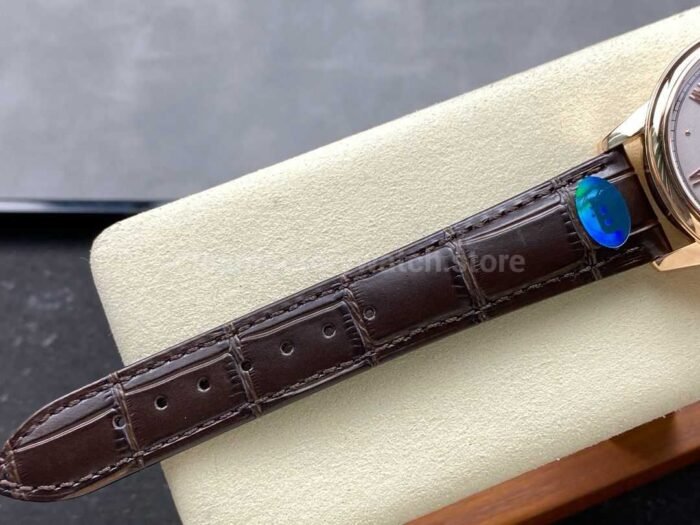 YMS Factory Omega De Ville Prestige 434.53.41.21.02.001 41mm Yellow Gold Leather Strap Roman Numerals Silver Dial - Image 8