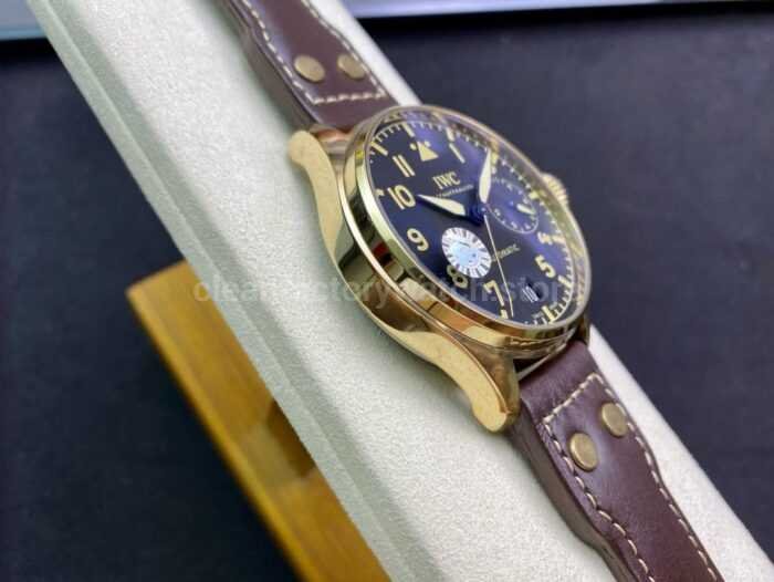 ZF Factory IWC Big Pilot IW501005 46.2mm Bronze Leather Strap Arabic Numerals Black Dial 1 Super Clone Watch,Clean Factory Watch