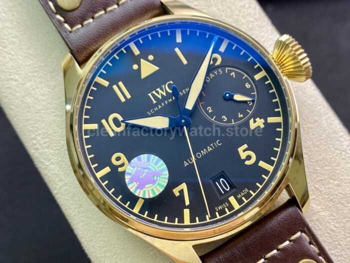 ZF Factory IWC Big Pilot IW501005 46.2mm Bronze Leather Strap Arabic Numerals Black Dial 2 Super Clone Watch,Clean Factory Watch