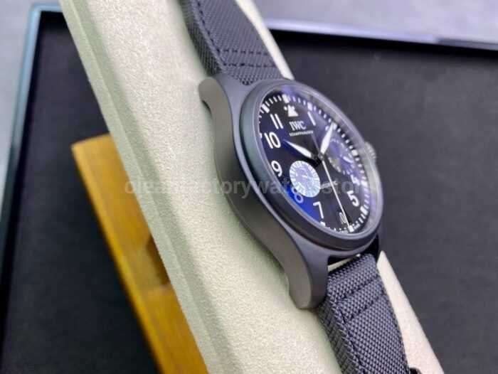 ZF Factory IWC Big Pilot Top Gun IW502003 46mm Ceramic Textile Strap Arabic Numerals Black Dial 2 Super Clone Watch,Clean Factory Watch