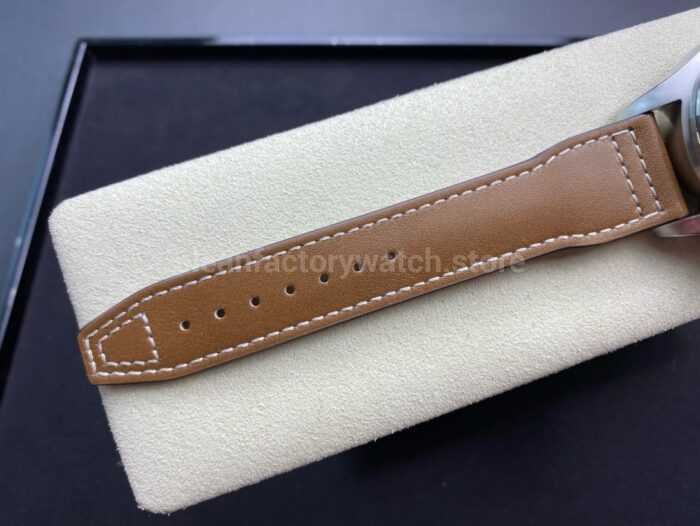 ZF Factory IWC Pilot Chronograph IW377726 43mm Steel Leather Strap Arabic Numerals Green Dial 5 Super Clone Watch,Clean Factory Watch