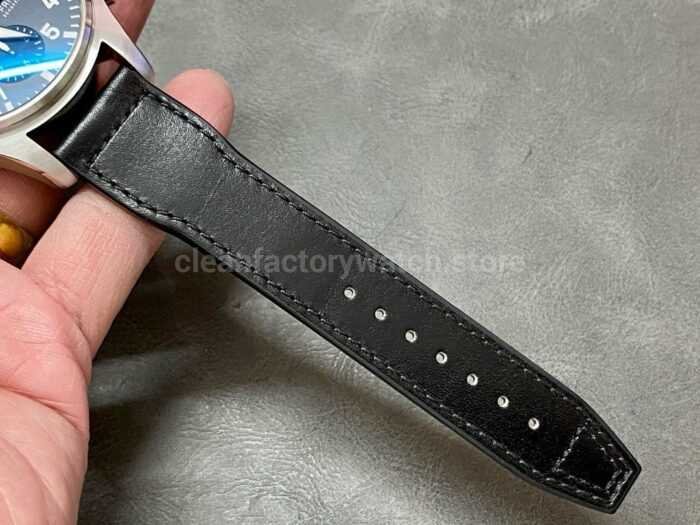 ZF Factory IWC Pilot Chronograph IW388111 43mm Steel Leather Strap Black Arabic Numerals Dial 8 Super Clone Watch,Clean Factory Watch