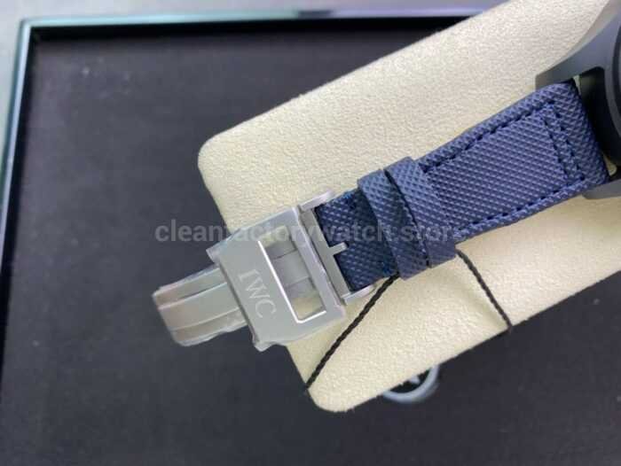 ZF Factory IWC Pilot Chronograph IW389008 44mm Ceramic Textile Strap Arabic Numerals Blue Dial 6 Super Clone Watch,Clean Factory Watch