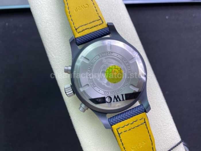 ZF Factory IWC Pilot Chronograph IW389008 44mm Ceramic Textile Strap Arabic Numerals Blue Dial 9 Super Clone Watch,Clean Factory Watch